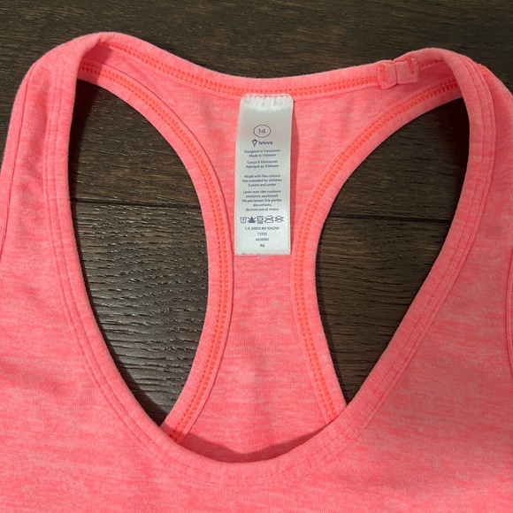 EUC Ivivva by Lululemon Keepurcool Racer Tank Top in Coral Pink - Picture 4 of 4